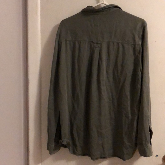 American Eagle army green Boyfriend Shirt LG - Picture 4 of 4